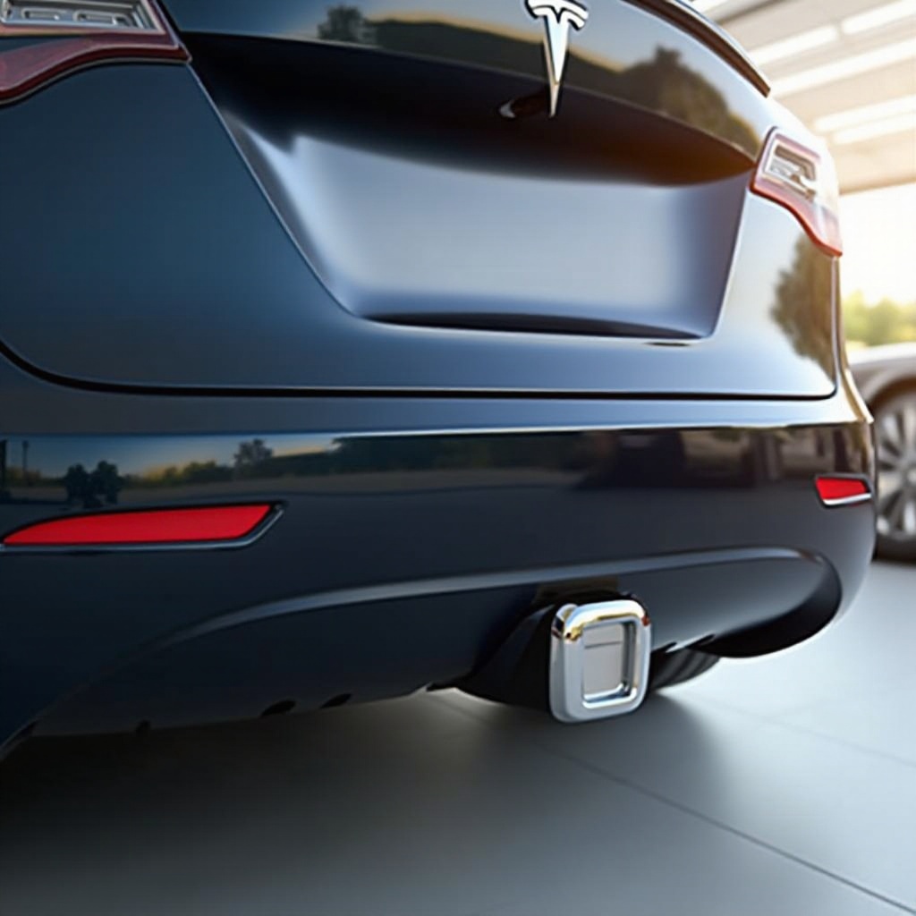 instalarea cârligului pe modelul Tesla 3