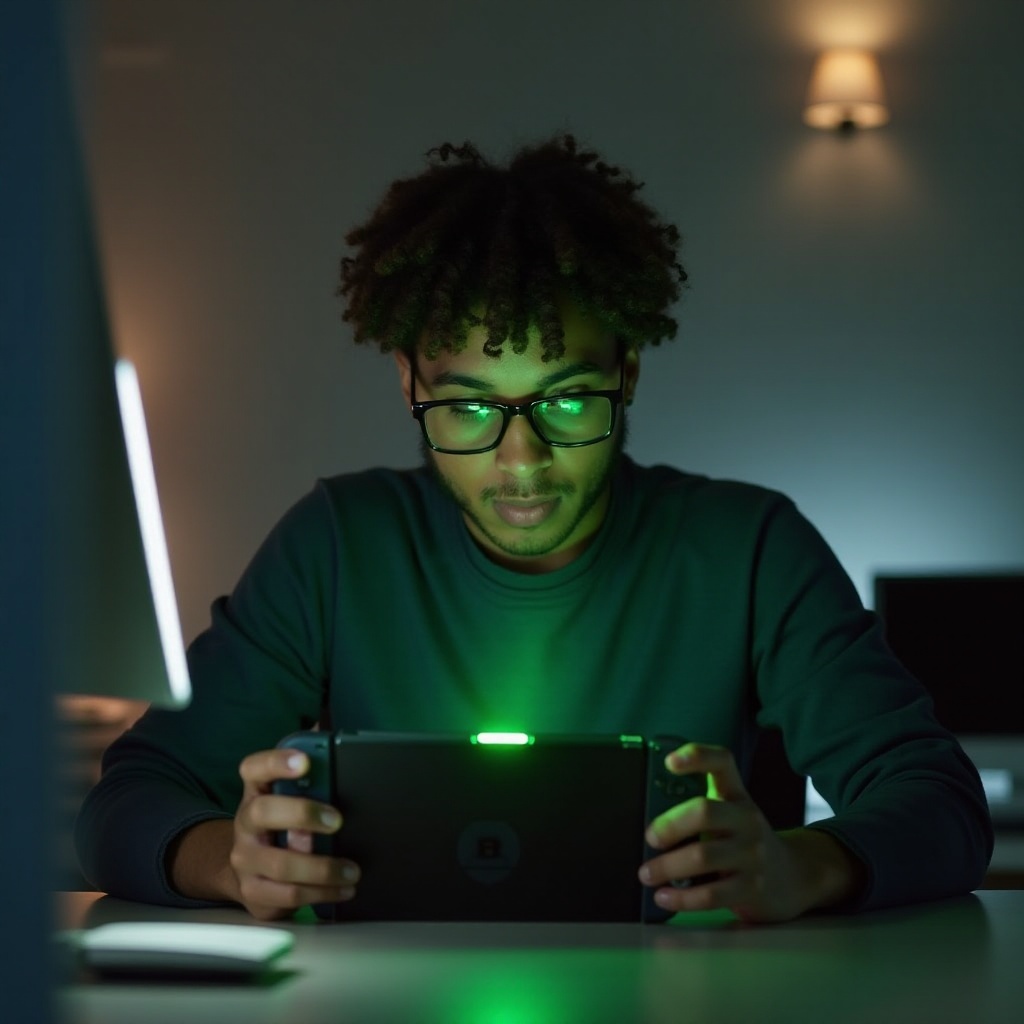 мигаща зелена светлина nintendo switch