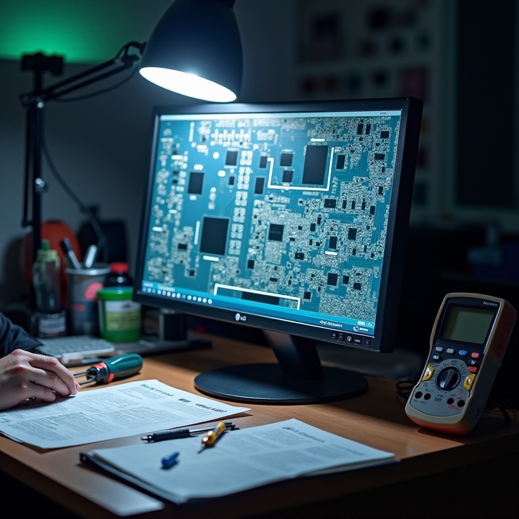 покварен LG монитор